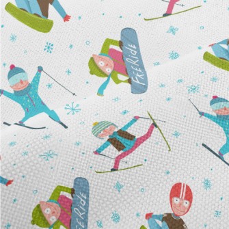 Boy Skiing In Winter Performance Linen