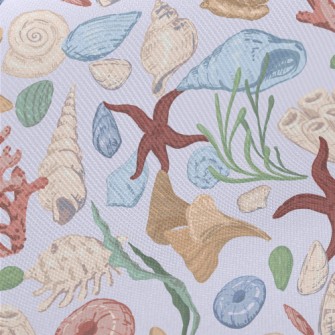 Hand Drawn Starfish Coral Shel Twill