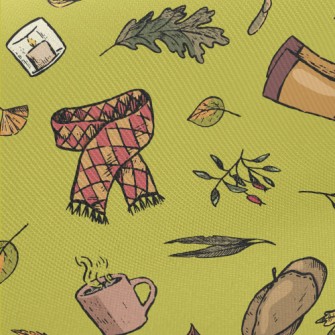 Autumn Maple Leaves And Hot Te Twill