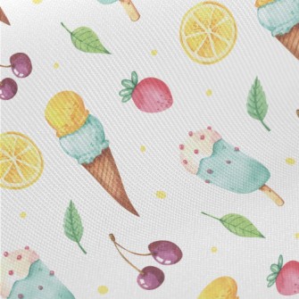 Hand Drawn Ice Cream With Stra Twill