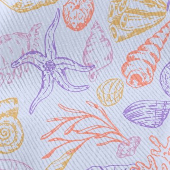 Color Lines Starfish Shells Se Standard Corduroy