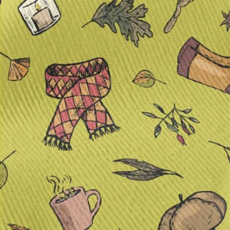 Autumn Maple Leaves And Hot Te Standard Corduroy