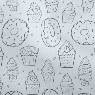Hand Drawn Ice Cream And Donut Dobby