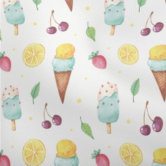 Hand Drawn Ice Cream With Stra Dobby