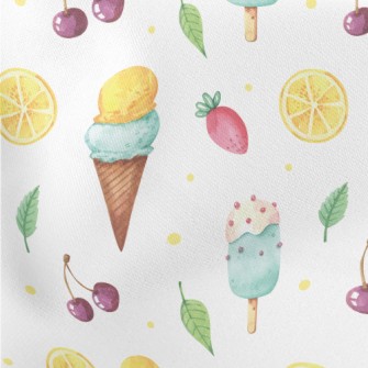 Hand Drawn Ice Cream With Stra Stretch Ponte