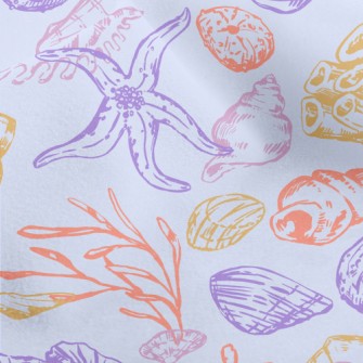 Color Lines Starfish Shells Se Micro Fleece