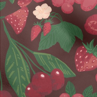 Red Strawberry Cherry Berries Micro Fleece