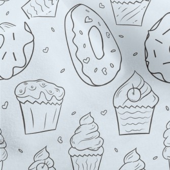 Hand Drawn Ice Cream And Donut Micro Fleece