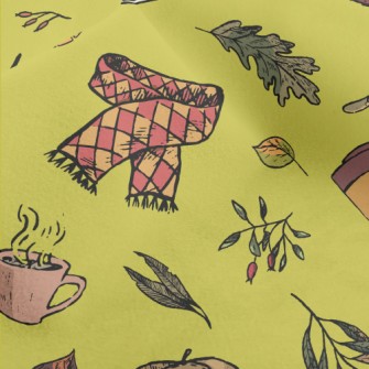 Autumn Maple Leaves And Hot Te Micro Fleece