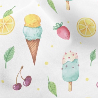 Hand Drawn Ice Cream With Stra Micro Fleece