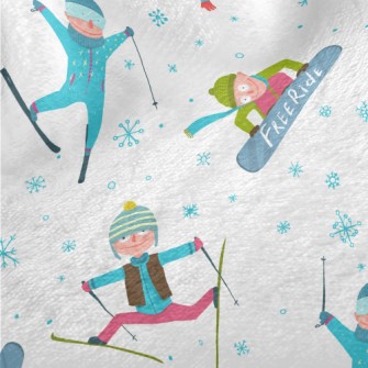 Boy Skiing In Winter Minky