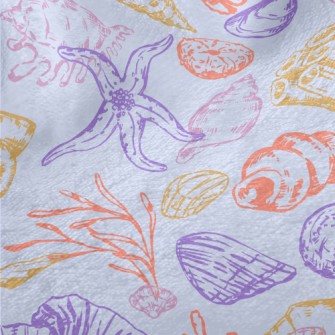 Color Lines Starfish Shells Se Minky