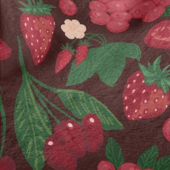 Red Strawberry Cherry Berries Minky