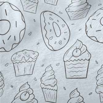 Hand Drawn Ice Cream And Donut Minky