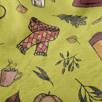 Autumn Maple Leaves And Hot Te Minky