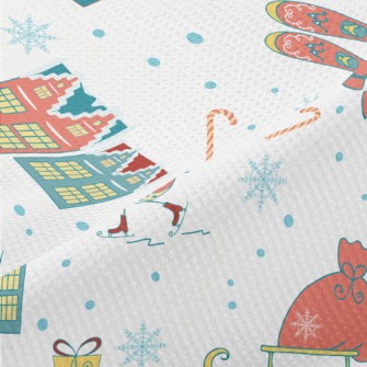 Snowflake Gift House Sled Piqué