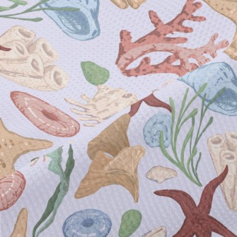 Hand Drawn Starfish Coral Shel Piqué