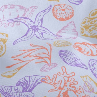 Color Lines Starfish Shells Se Lightweight Performance Linen