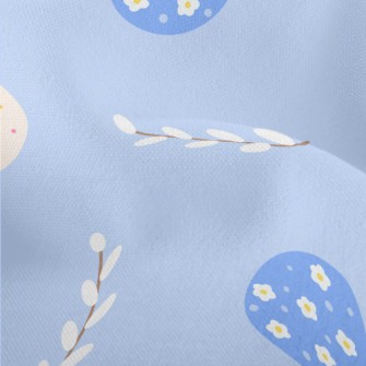 Cupcakes And Blue Eggs Lightweight Performance Linen