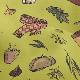 Autumn Maple Leaves And Hot Te Lightweight Performance Linen