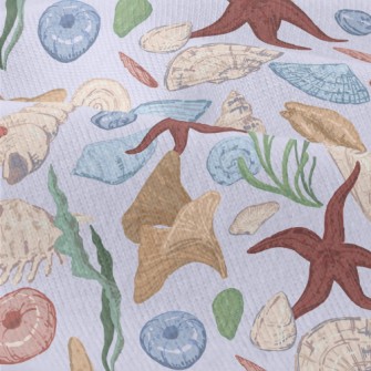 Hand Drawn Starfish Coral Shel Modern Jersey