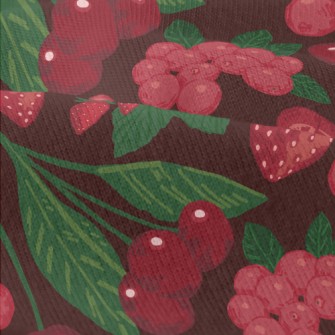 Red Strawberry Cherry Berries Modern Jersey