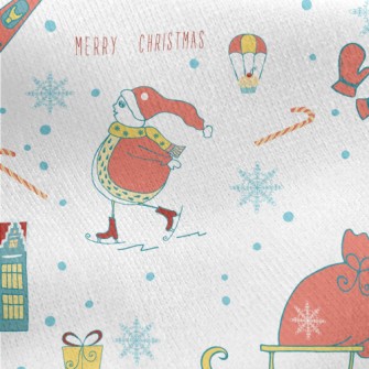 Snowflake Gift House Sled Jersey Backed Fleece