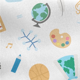 School Supplies Jersey Backed Fleece