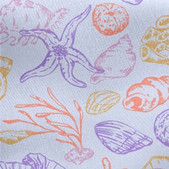Color Lines Starfish Shells Se Jersey Backed Fleece