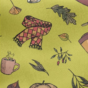 Autumn Maple Leaves And Hot Te Jersey Backed Fleece