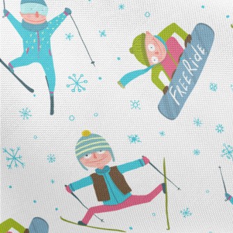 Boy Skiing In Winter Pongee