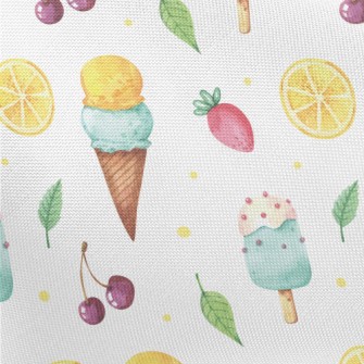 Hand Drawn Ice Cream With Stra Pongee