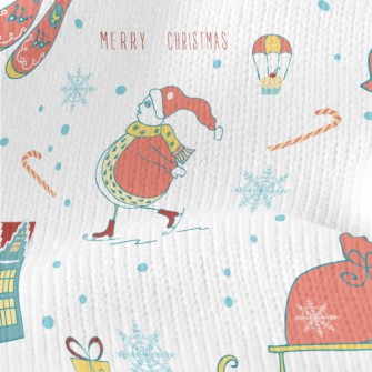 Snowflake Gift House Sled Stretch Jersey