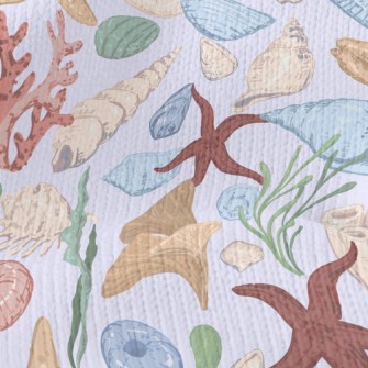 Hand Drawn Starfish Coral Shel Stretch Jersey