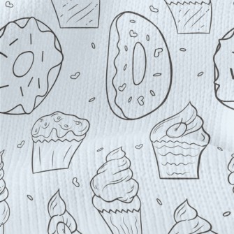 Hand Drawn Ice Cream And Donut Stretch Jersey