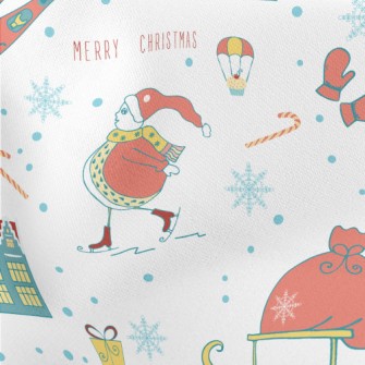 Snowflake Gift House Sled Lightweight Cotton Poplin