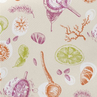 Colored Mud Mask With Flowers  Midweight Cotton Poplin