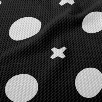 White Symmetrical Pattern Birdseye Piqué
