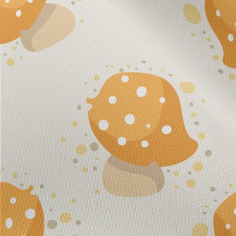 Hand Drawn Yellow Mushrooms Chiffon