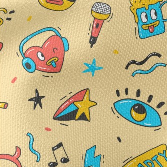 Hand Drawn Party Doodles Waterproof Canvas
