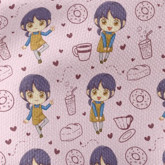 Cheerful Cafe Clerk Waterproof Canvas