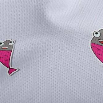 Cartoon Fish Stickers Athletic Mesh Flat Back