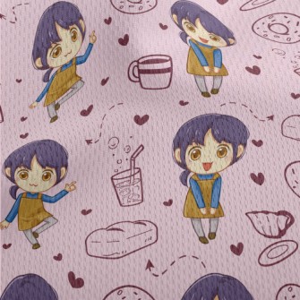 Cheerful Cafe Clerk Athletic Mesh Flat Back