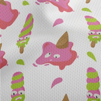 Funny Melted Ice Cream Athletic Mesh Flat Back