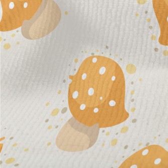 Hand Drawn Yellow Mushrooms Terry