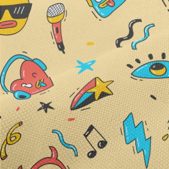 Hand Drawn Party Doodles Performance Linen
