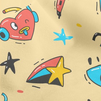 Hand Drawn Party Doodles Micro Fleece