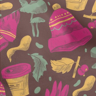 Winter Forest Plants Micro Fleece