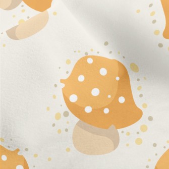 Hand Drawn Yellow Mushrooms Micro Fleece