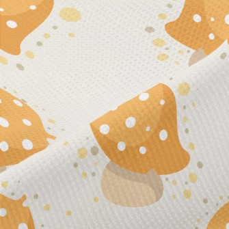 Hand Drawn Yellow Mushrooms Piqué